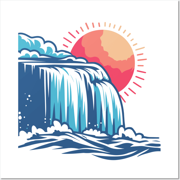 Waterfall Sun Wall Art by katzura